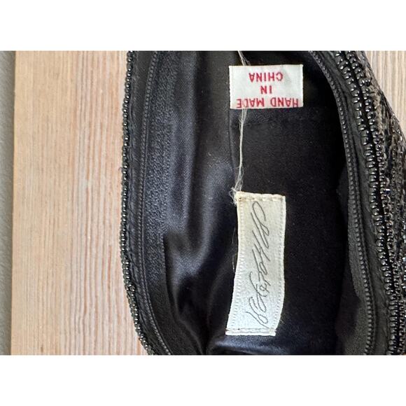 VTG Lord & Taylor Black Beaded Evening Bag Womens Small Purse Handbag Crossbody - Picture 5 of 12